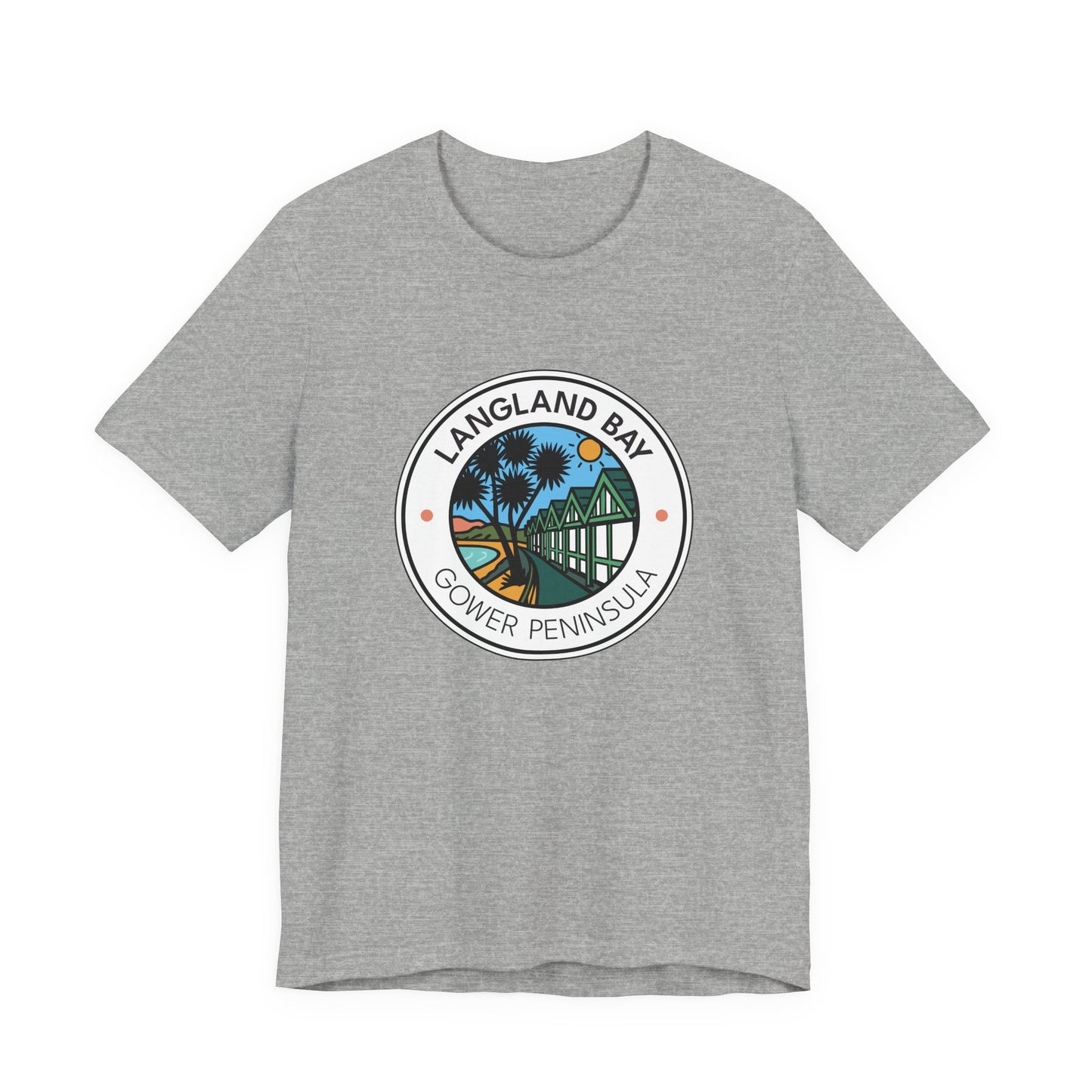 Langland Bay Gower Peninsula Beach T-Shirt (Unisex) - Coastal Surf & Sun Graphic Tee