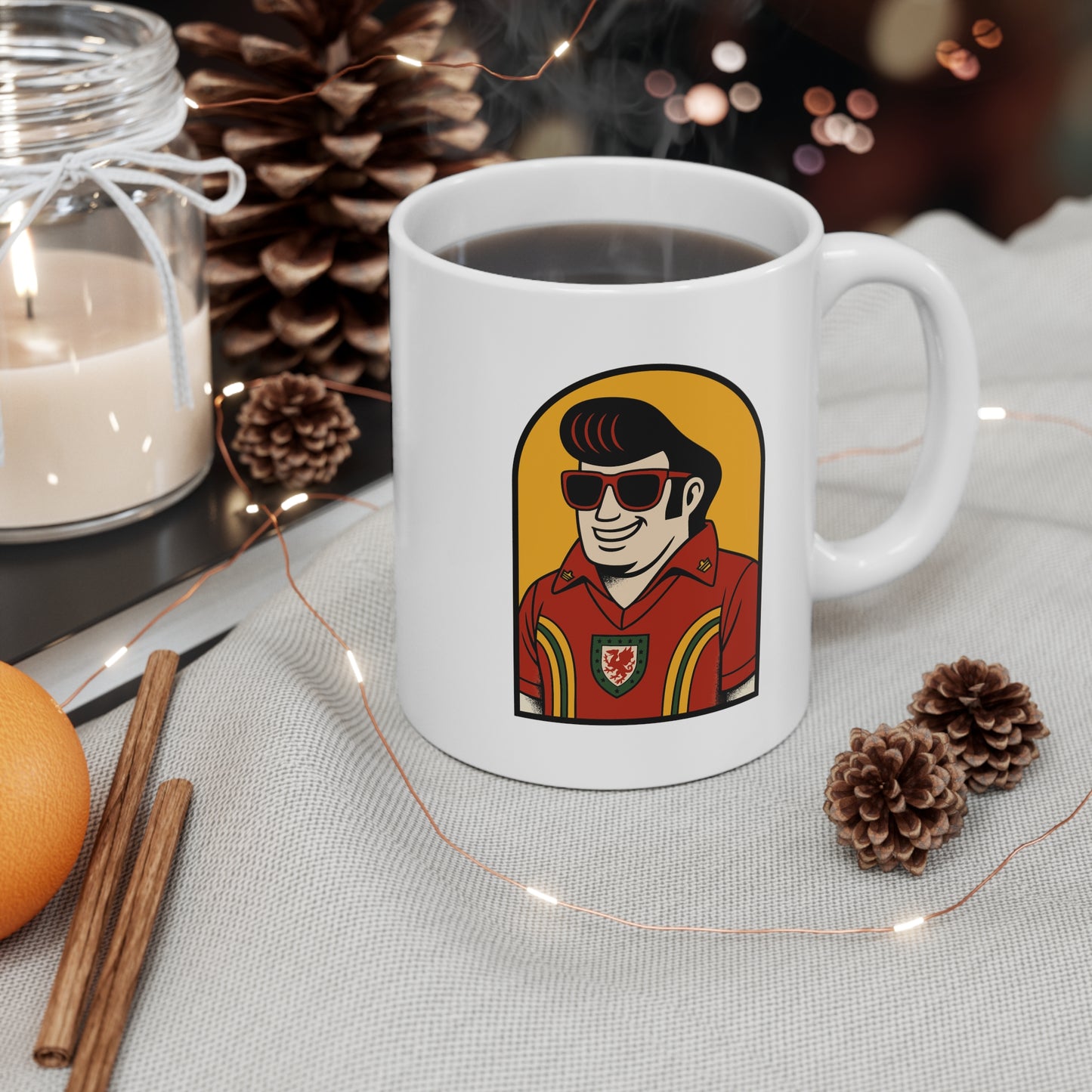 Retro Elvis 70s Welsh Kit Mug