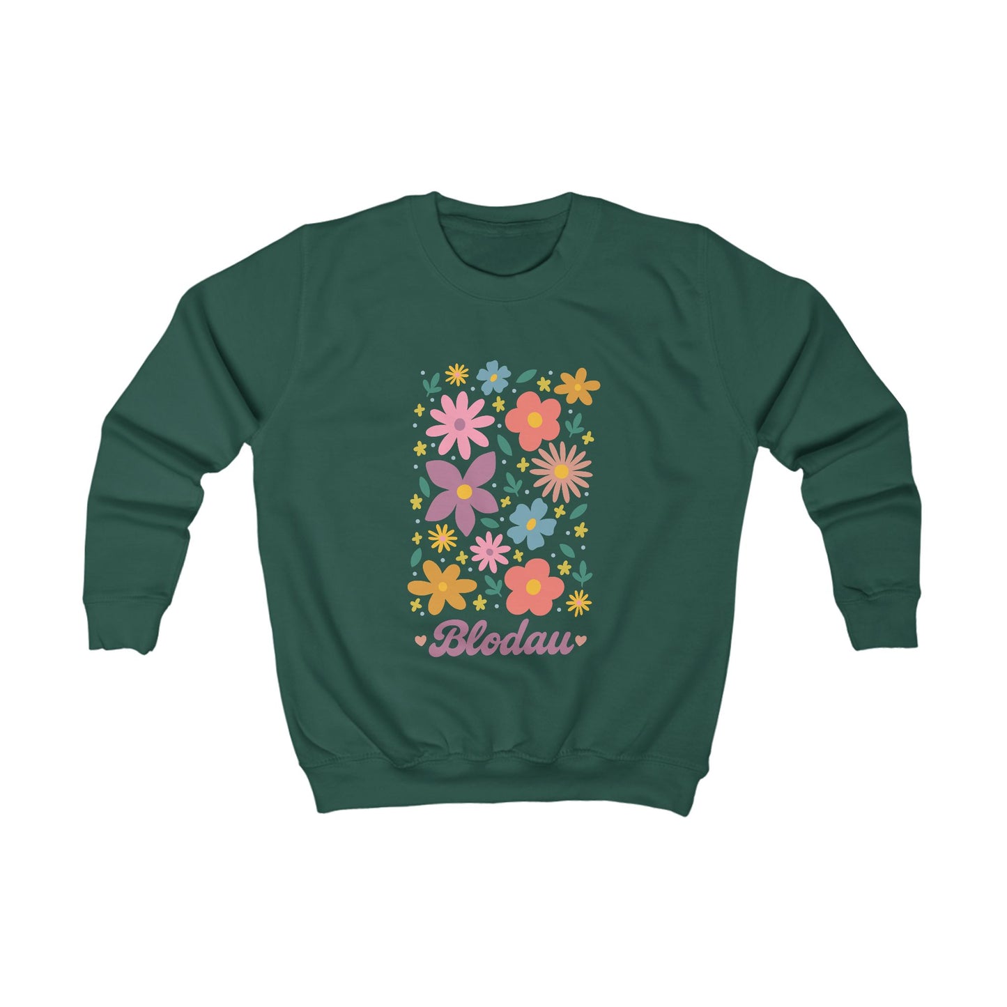 Kids 'Blodau' Jumper - Retro Floral Design
