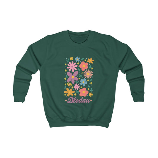 Kids 'Blodau' Jumper - Retro Floral Design