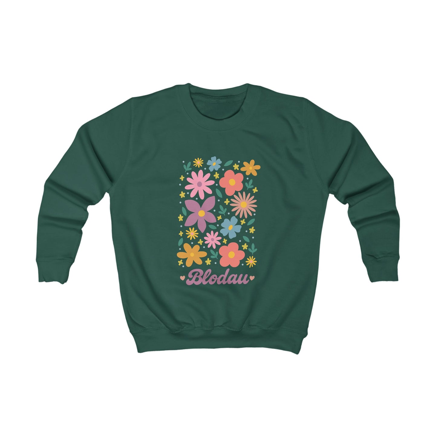 Kids 'Blodau' Jumper - Retro Floral Design