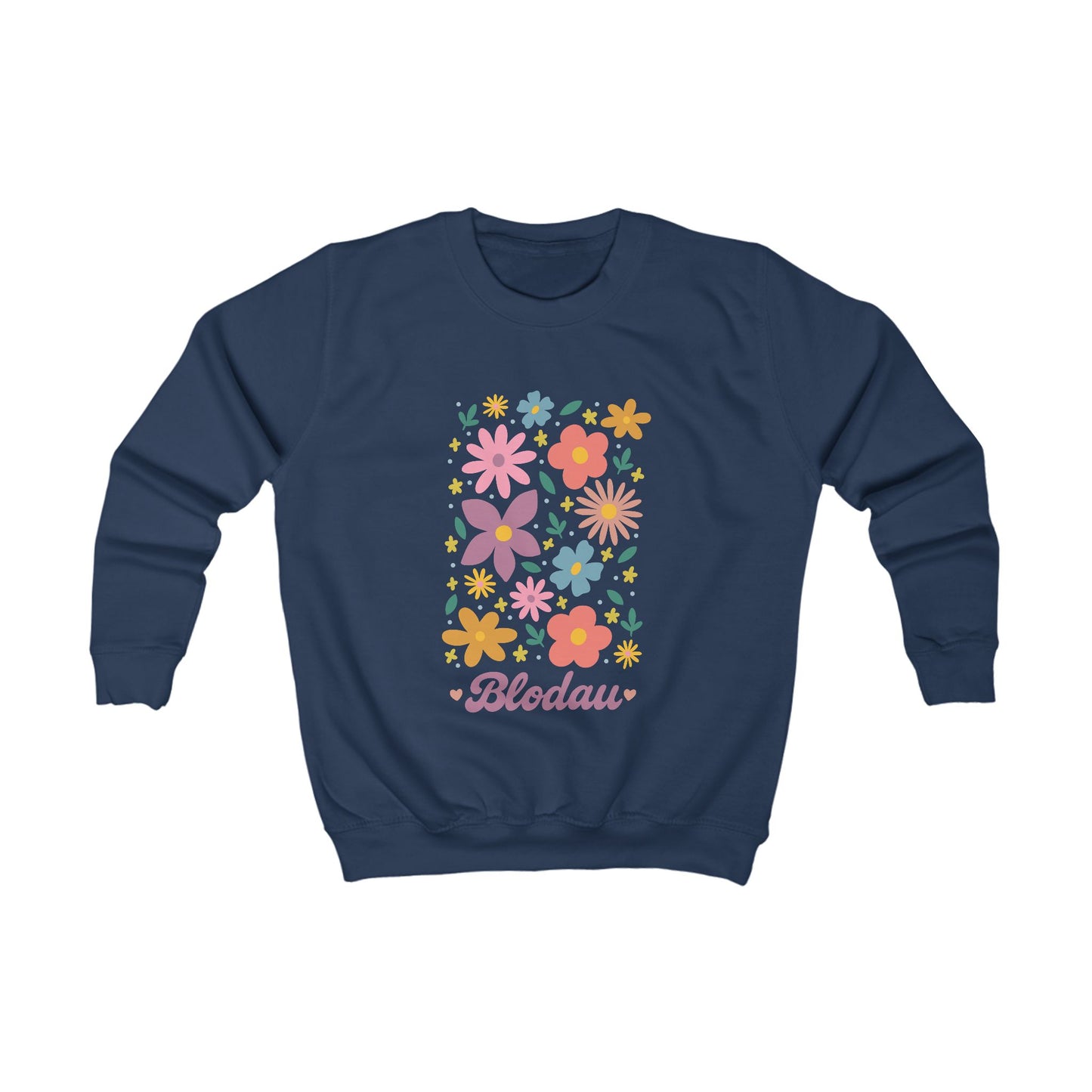 Kids 'Blodau' Jumper - Retro Floral Design