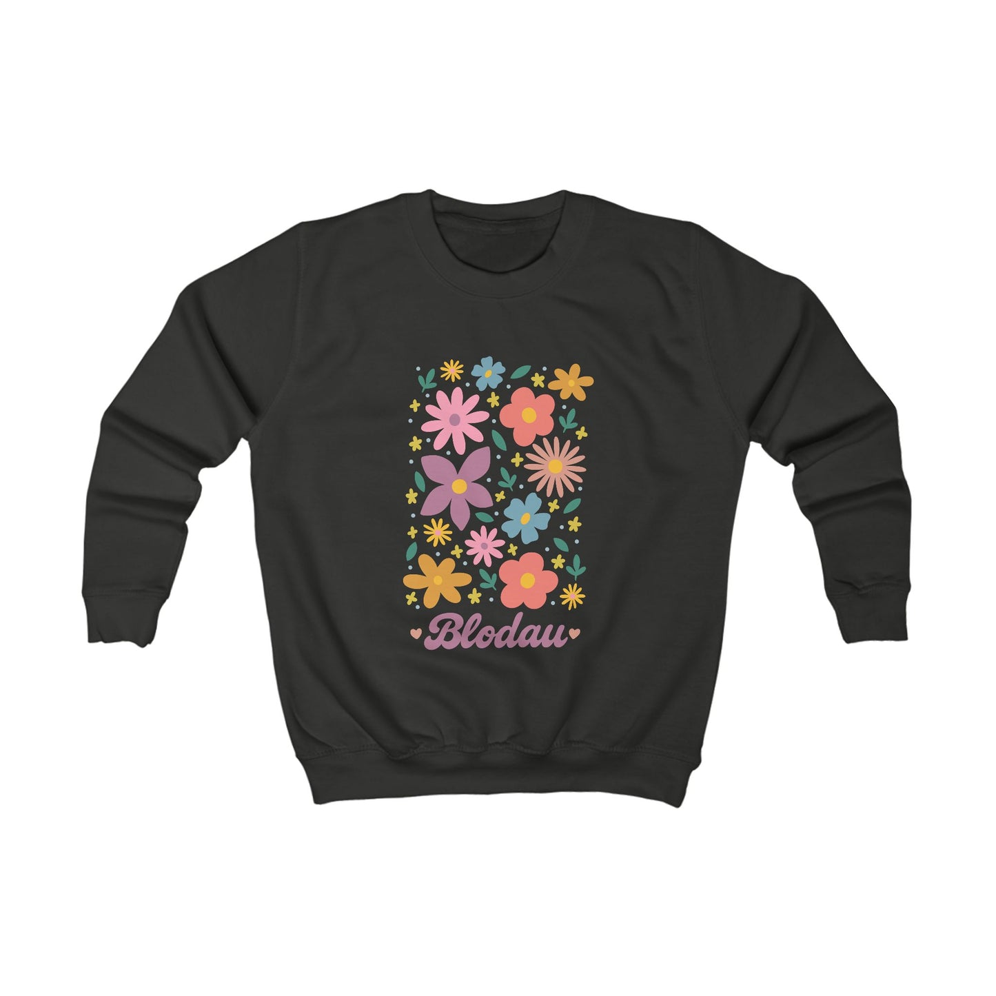 Kids 'Blodau' Jumper - Retro Floral Design