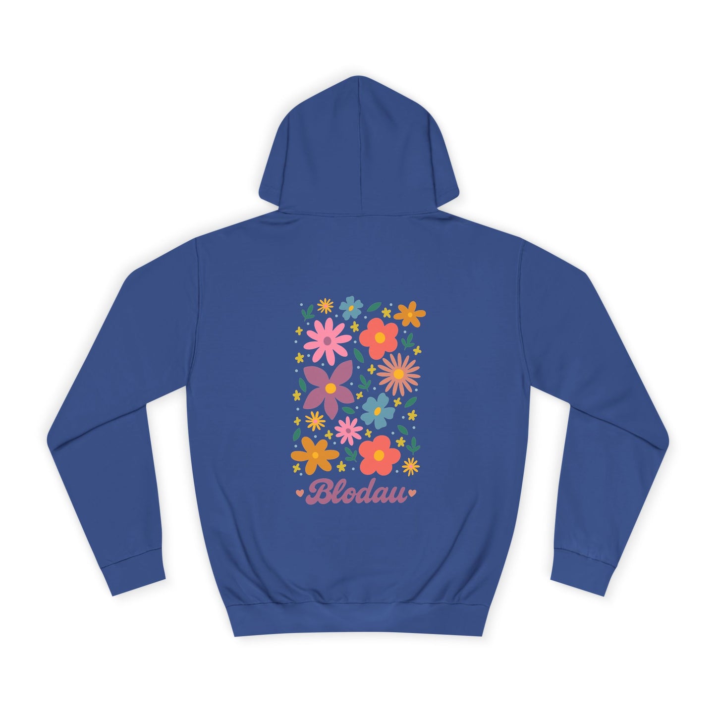 Retro Floral 'Blodau' Unisex Hoodie (Double Sided)