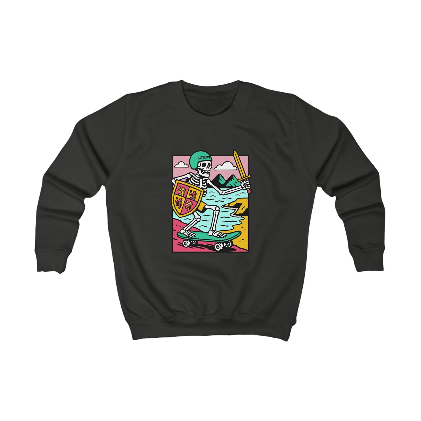 Kids Skeleton Glyndŵr Jumper — Skateboard Design