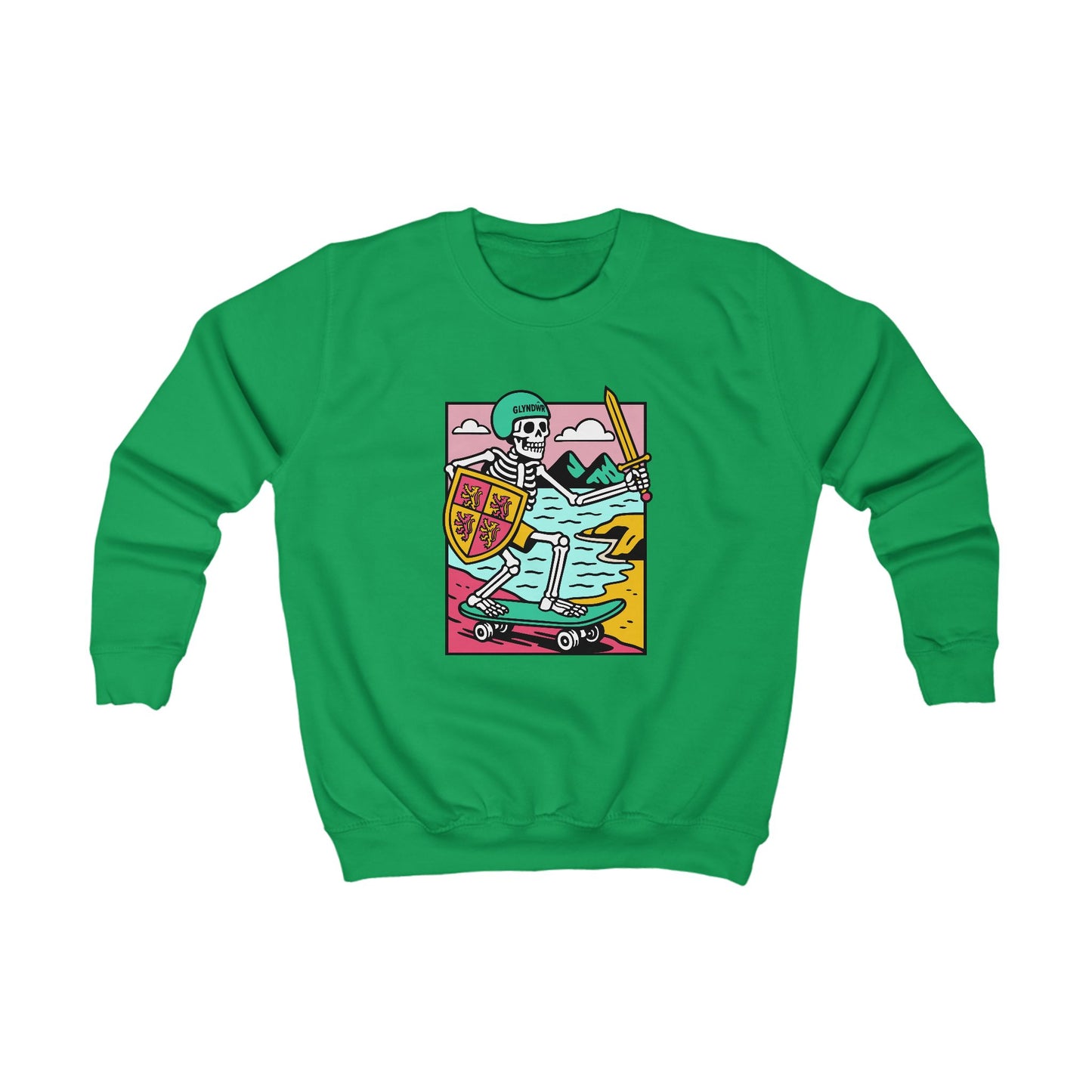 Kids Skeleton Glyndŵr Jumper — Skateboard Design