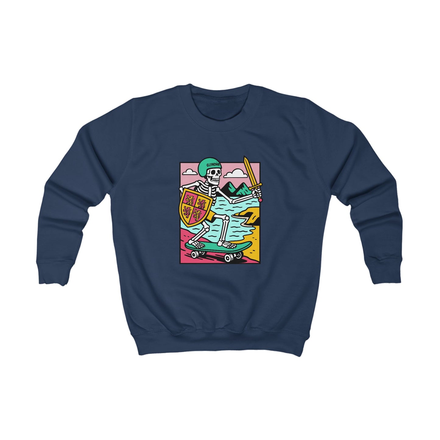 Kids Skeleton Glyndŵr Jumper — Skateboard Design