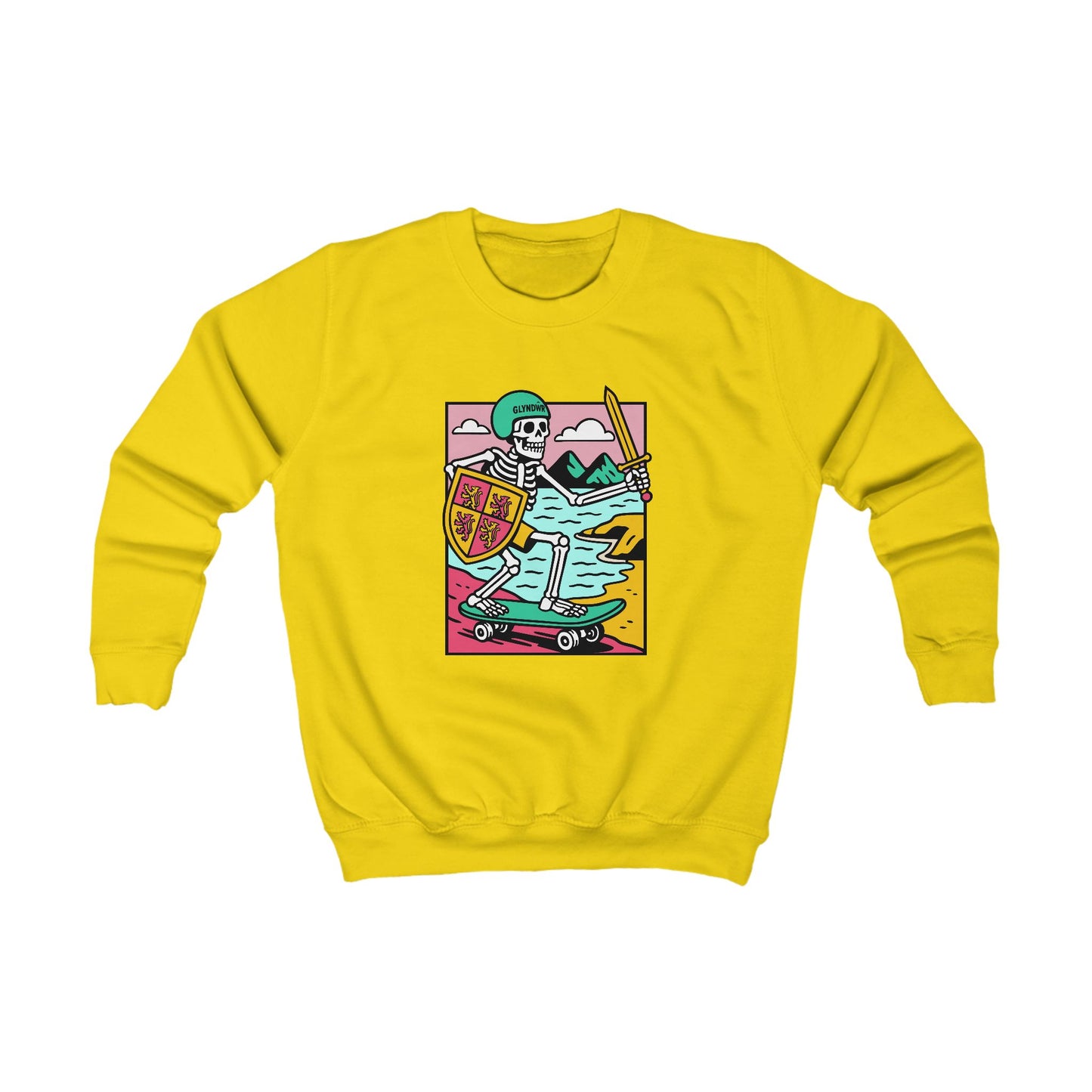 Kids Skeleton Glyndŵr Jumper — Skateboard Design