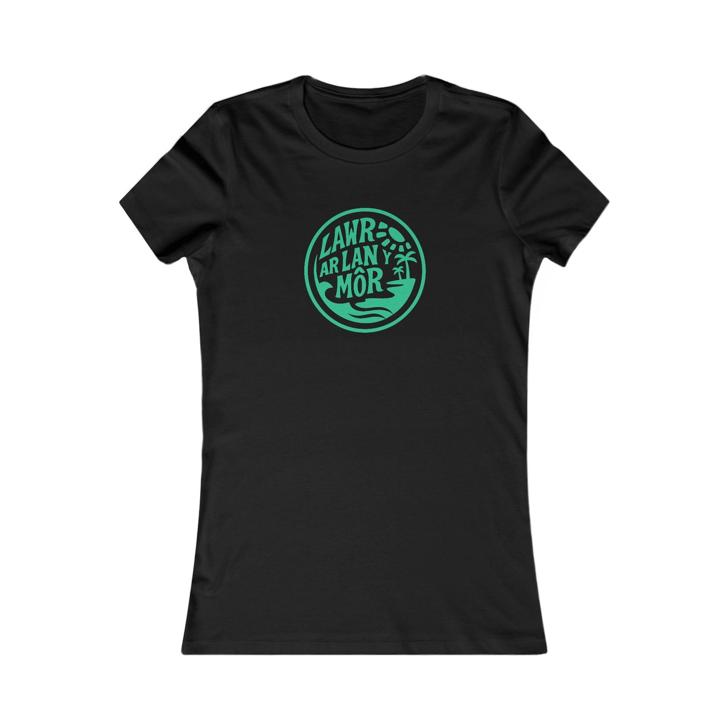 Women's Tee — 'Lawr Ar Lan Môr' Coastal Welsh Vintage Logo
