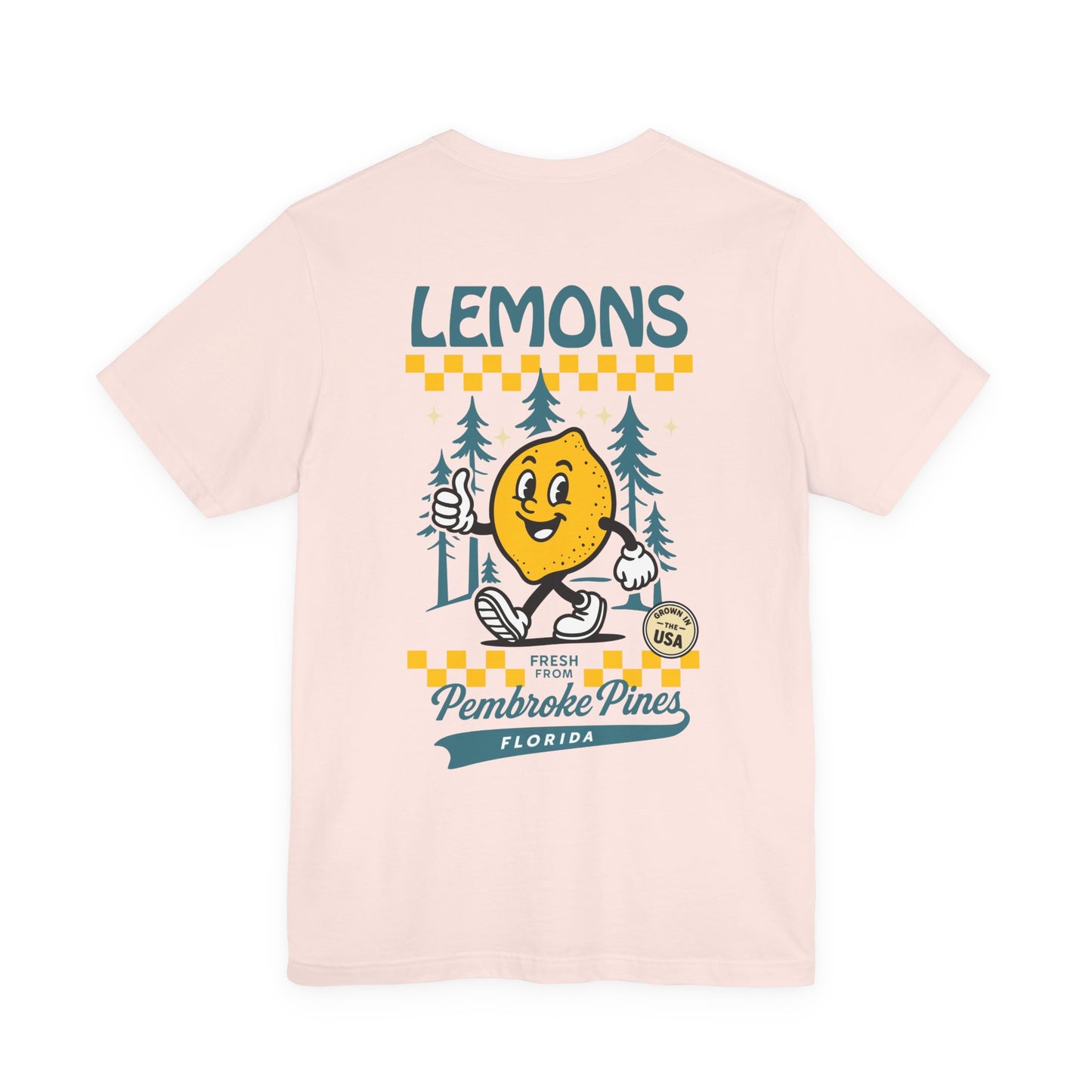 Lemons Pembroke Pines T-Shirt (Unisex) - Retro Citrus Graphic Tee (Double Sided)