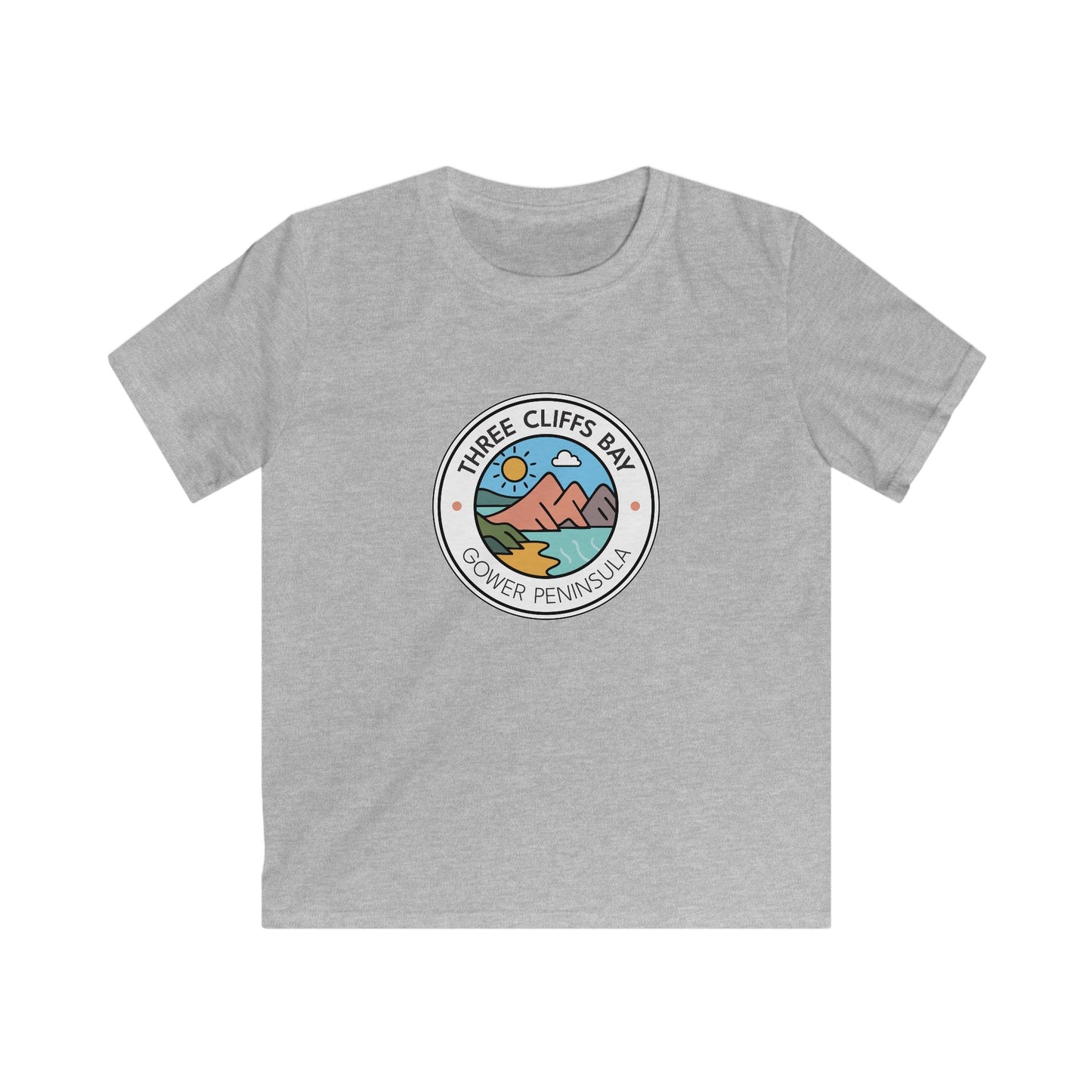 Kids T-Shirt— Three Cliffs Bay, Swansea Beach Graphic Tee