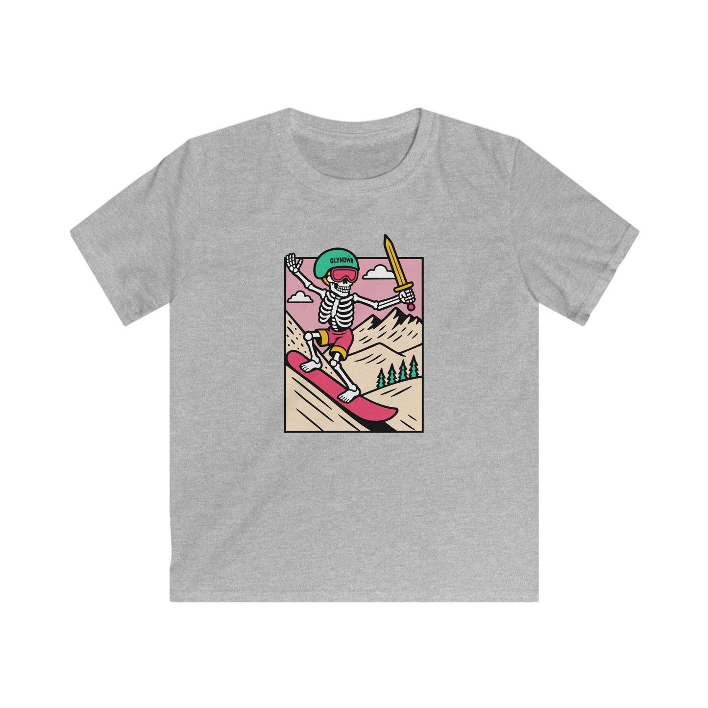 Owain Glyndŵr Snowboarding Skeleton t-shirt (Kids tee)