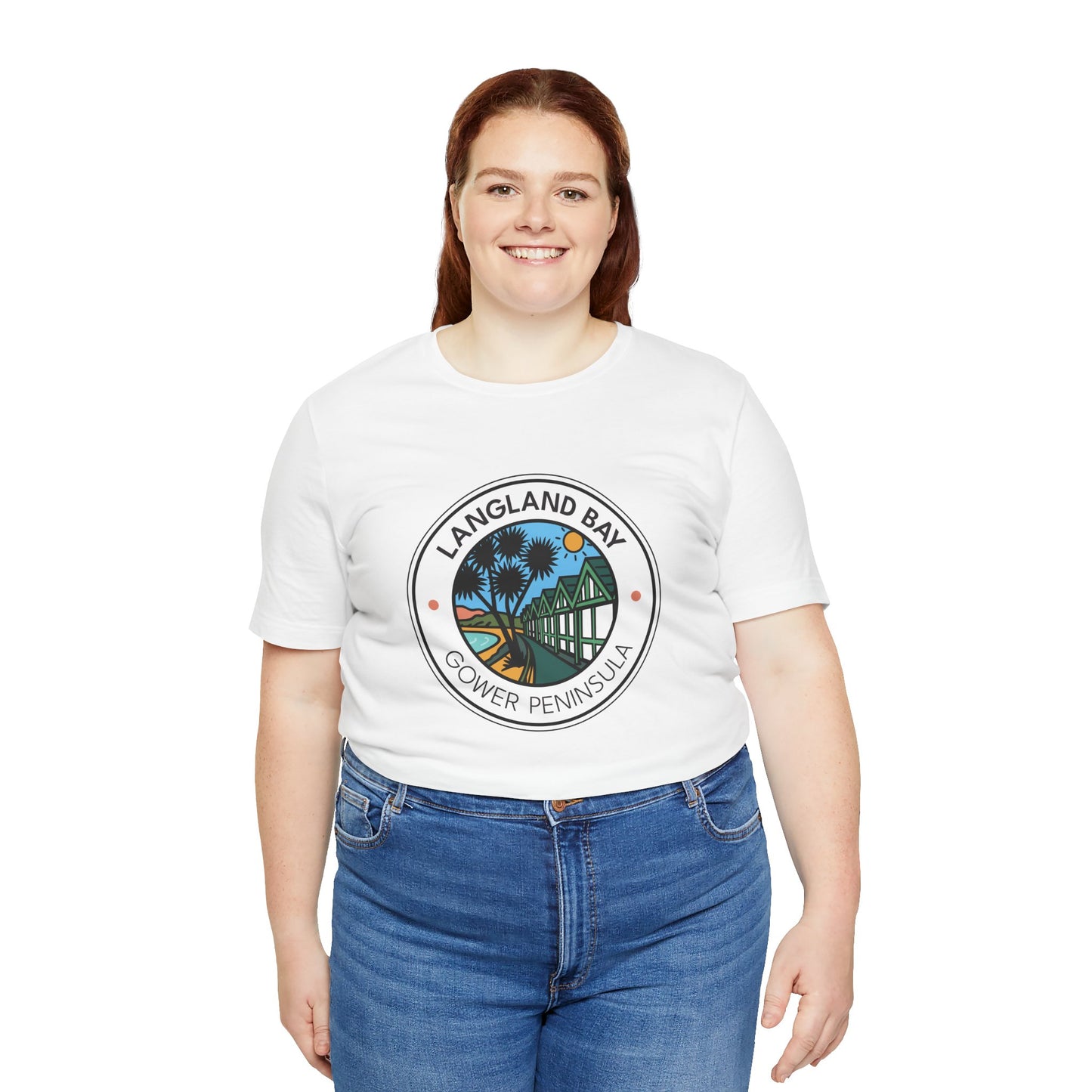 Langland Bay Gower Peninsula Beach T-Shirt (Unisex) - Coastal Surf & Sun Graphic Tee