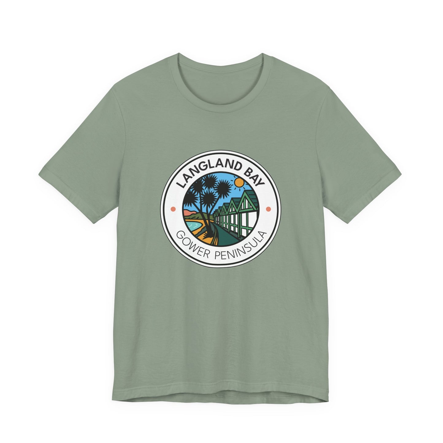 Langland Bay Gower Peninsula Beach T-Shirt (Unisex) - Coastal Surf & Sun Graphic Tee