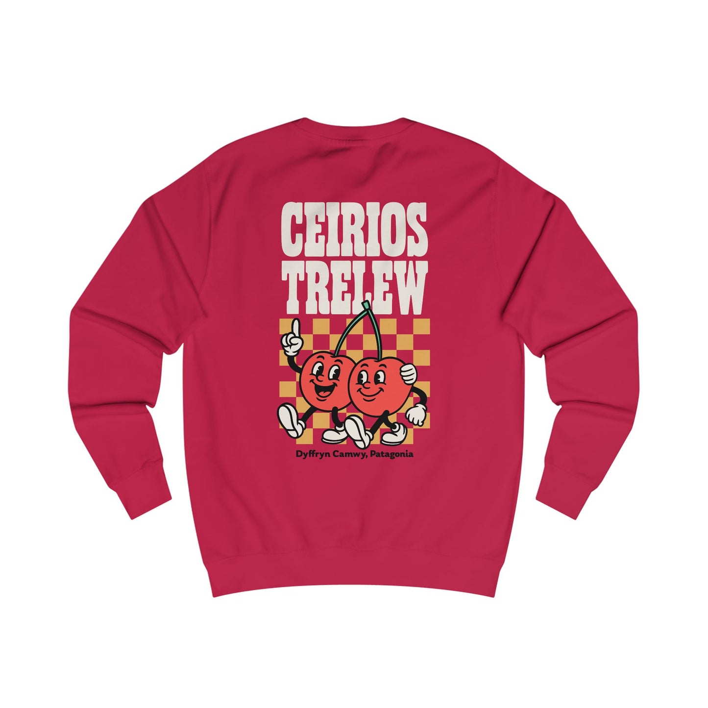 Retro Cherry Unisex Sweatshirt - 'Ceirios Trelew, Patagonia' (Double Sided)