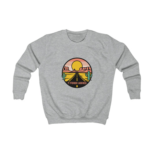 Kids Road Trip Sweatshirt - 'Y Ffordd Agored'
