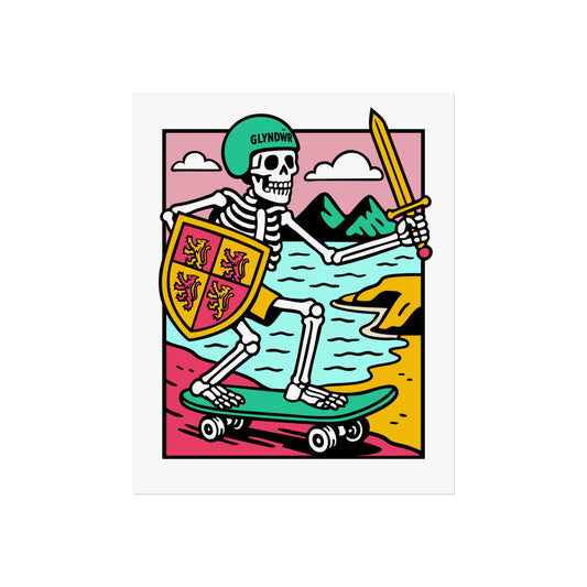 Owain Glyndŵr Skateboarding Fine Art Poster