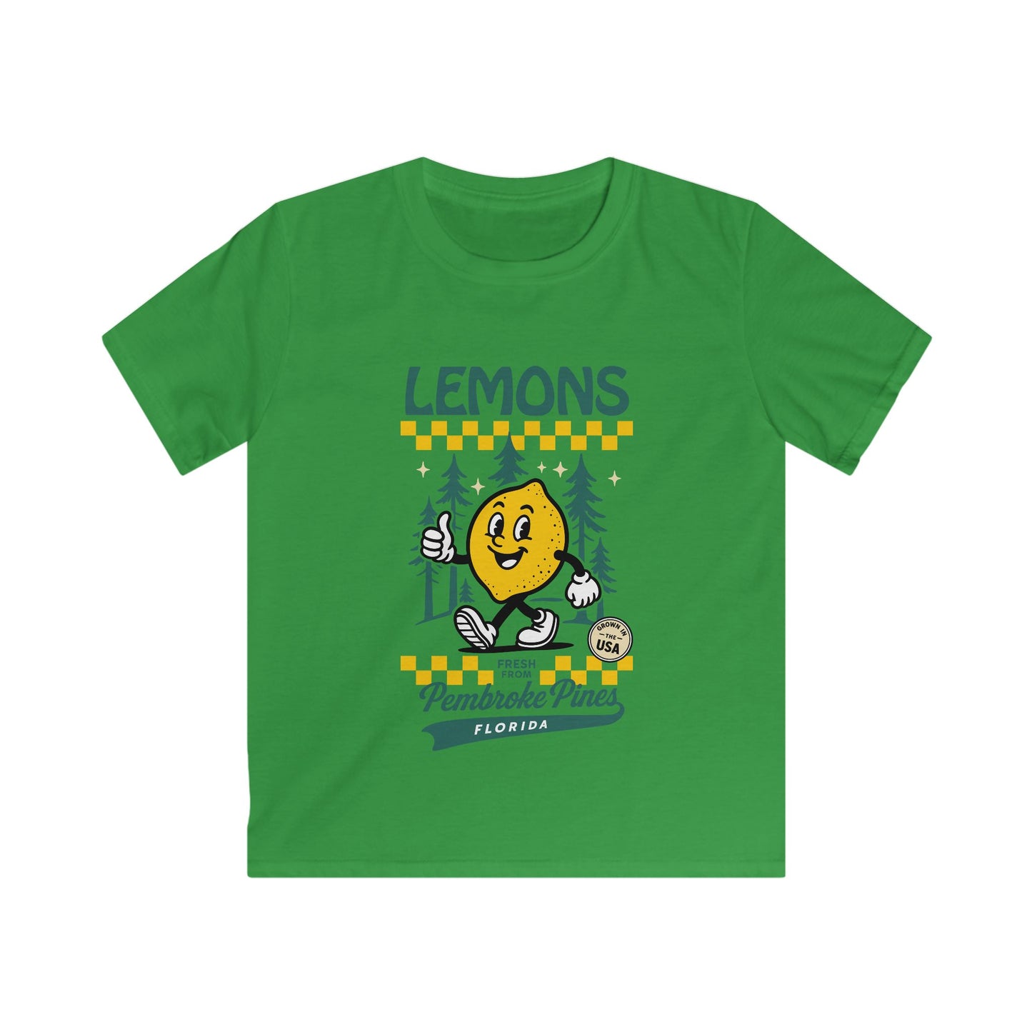 Retro Cartoon Lemon Kids T-Shirt — 'Lemons Pembroke Pines, Florida'