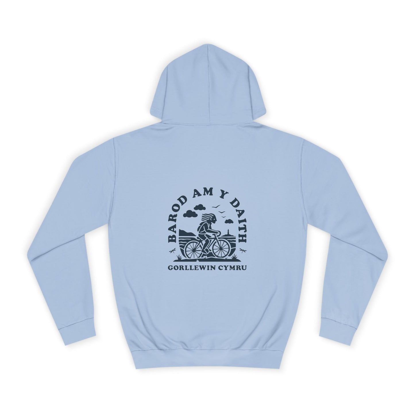 West Wales Cycling Unisex Hoodie - 'Barod Am Y Daith' (Double Sided)