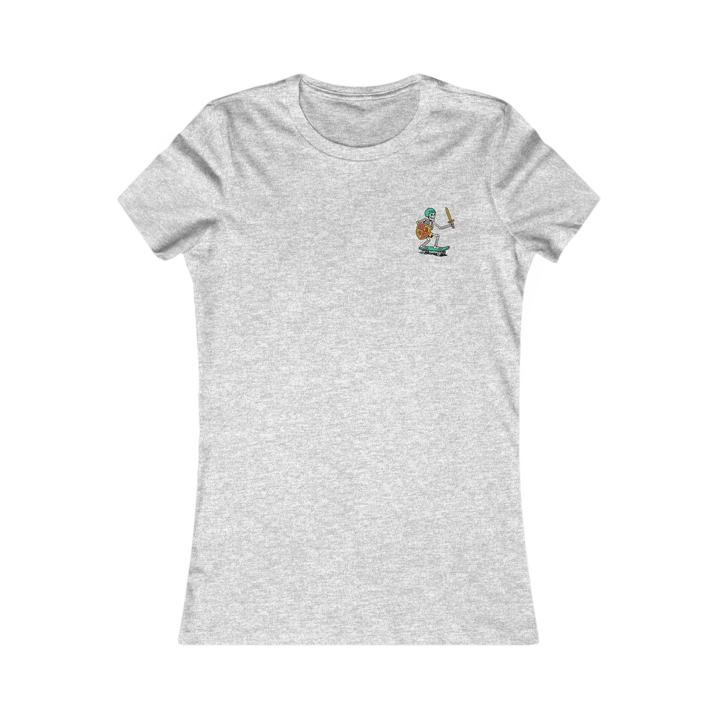 Women’s Skeleton Glyndŵr Tee - Beach Skateboard Graphic (Double Sided)
