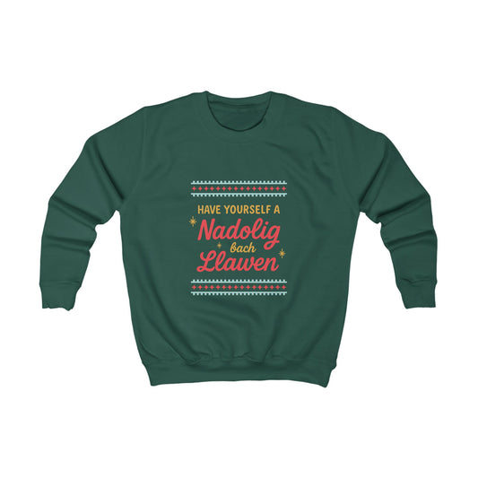 Kids Welsh Christmas Jumper  'Have Yourself A Nadolig Bach Llawen'