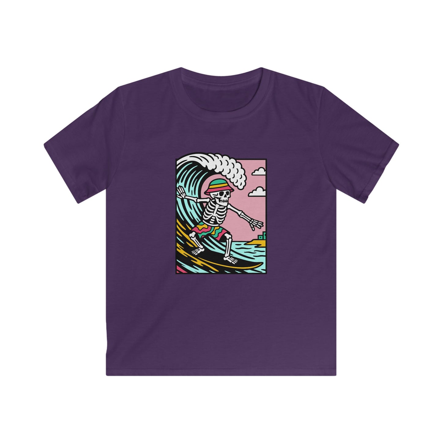 Kids Owain Glyndŵr Surfing Skeleton T-Shirt