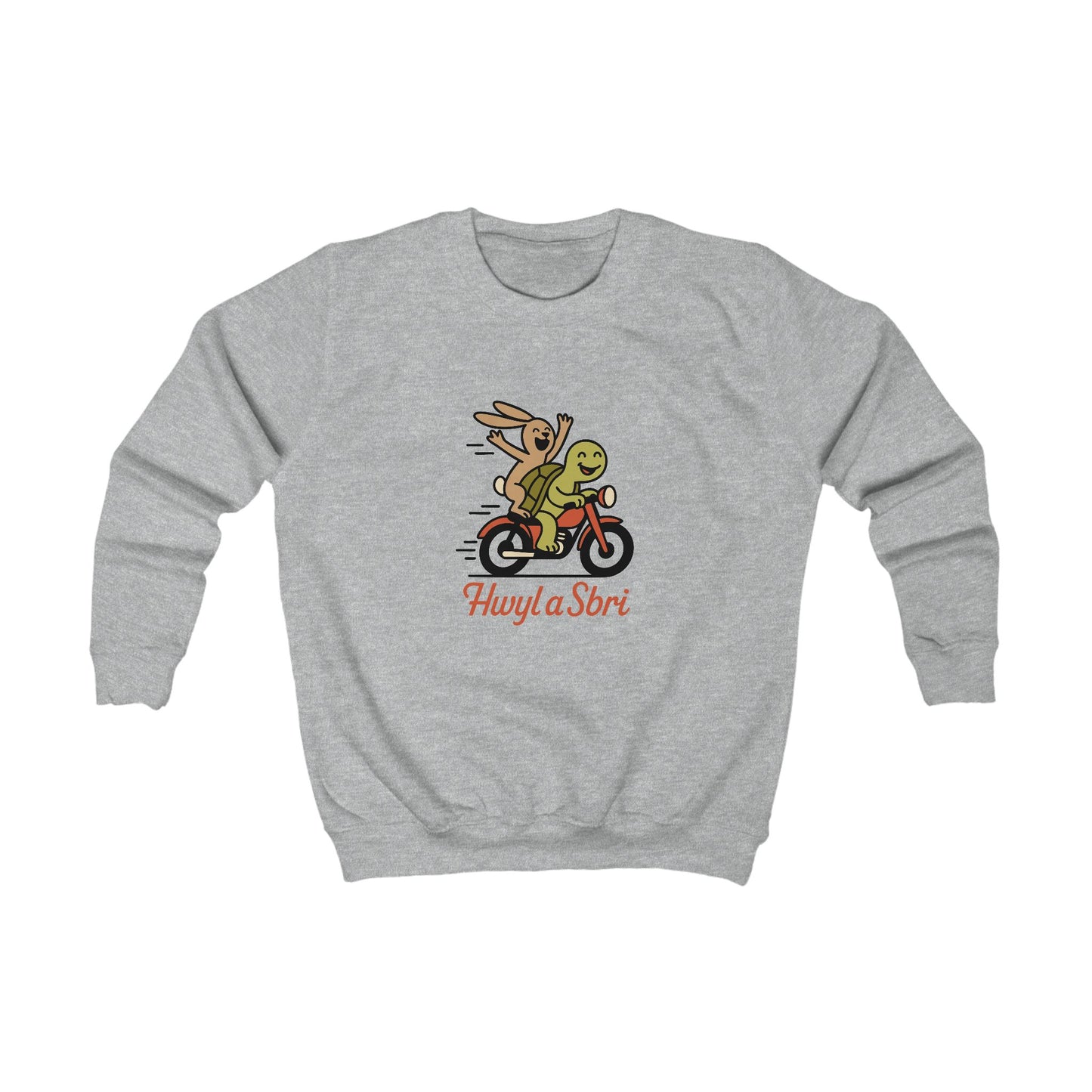 Kids 'Hwyl a Sbri' Sweatshirt — Cute Tortoise & Hare