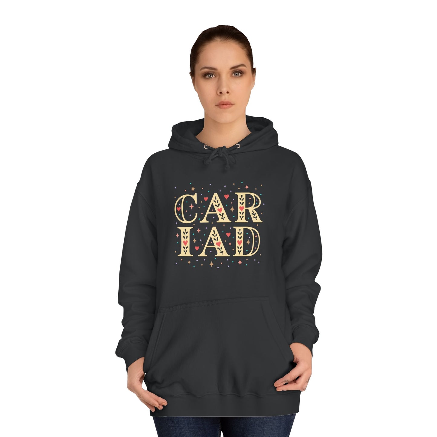 Cariad Unisex Hoodie - Vintage Typography