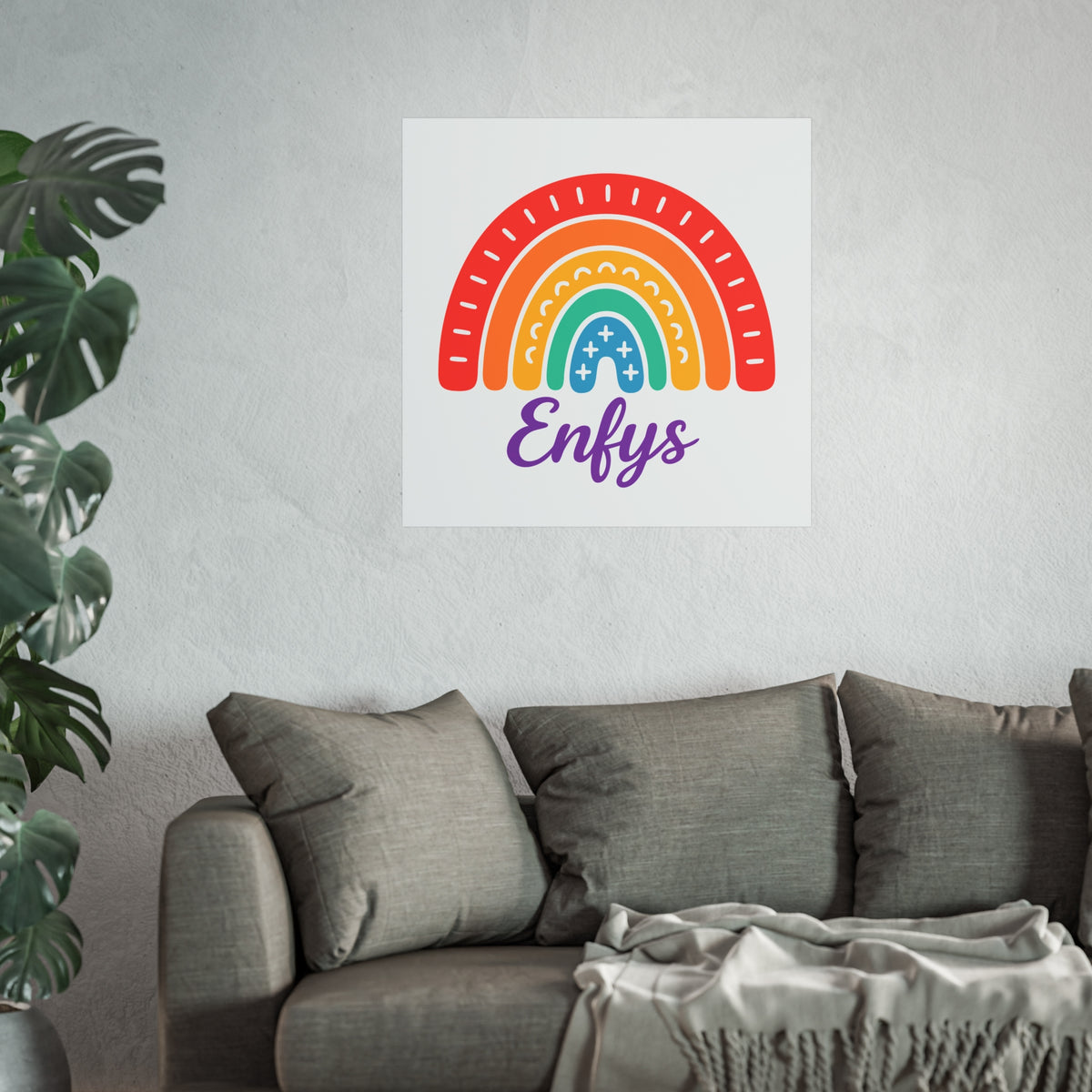 Enfys' Nursery Fine Art Poster - 'Rainbow' for Kids’ Room
