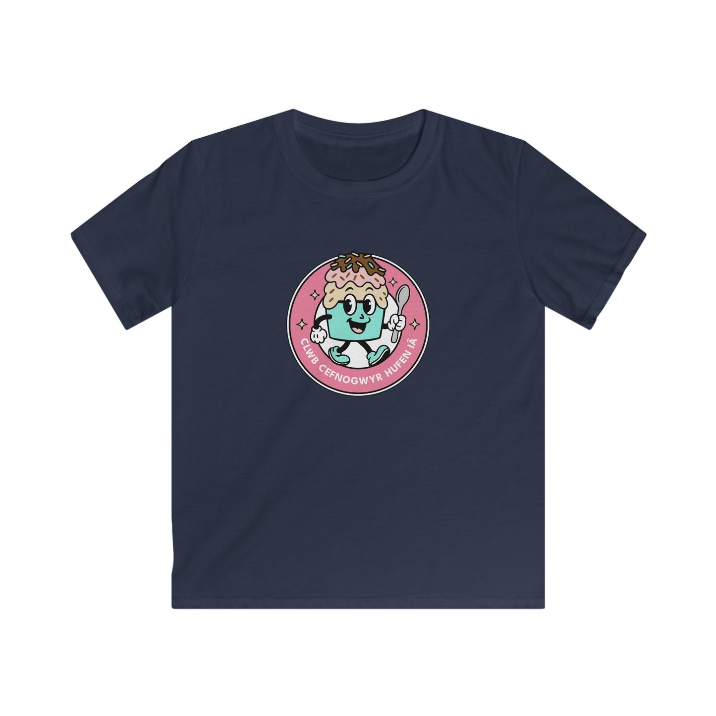 Ice Cream Supporters Club - Kids Welsh Language T-Shirt - "Clwb Cefnogwyr Hufen iâ"
