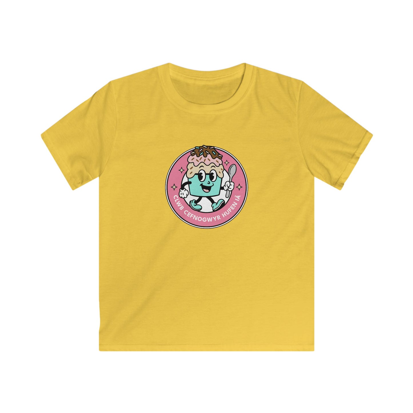 Ice Cream Supporters Club - Kids Welsh Language T-Shirt - "Clwb Cefnogwyr Hufen iâ"
