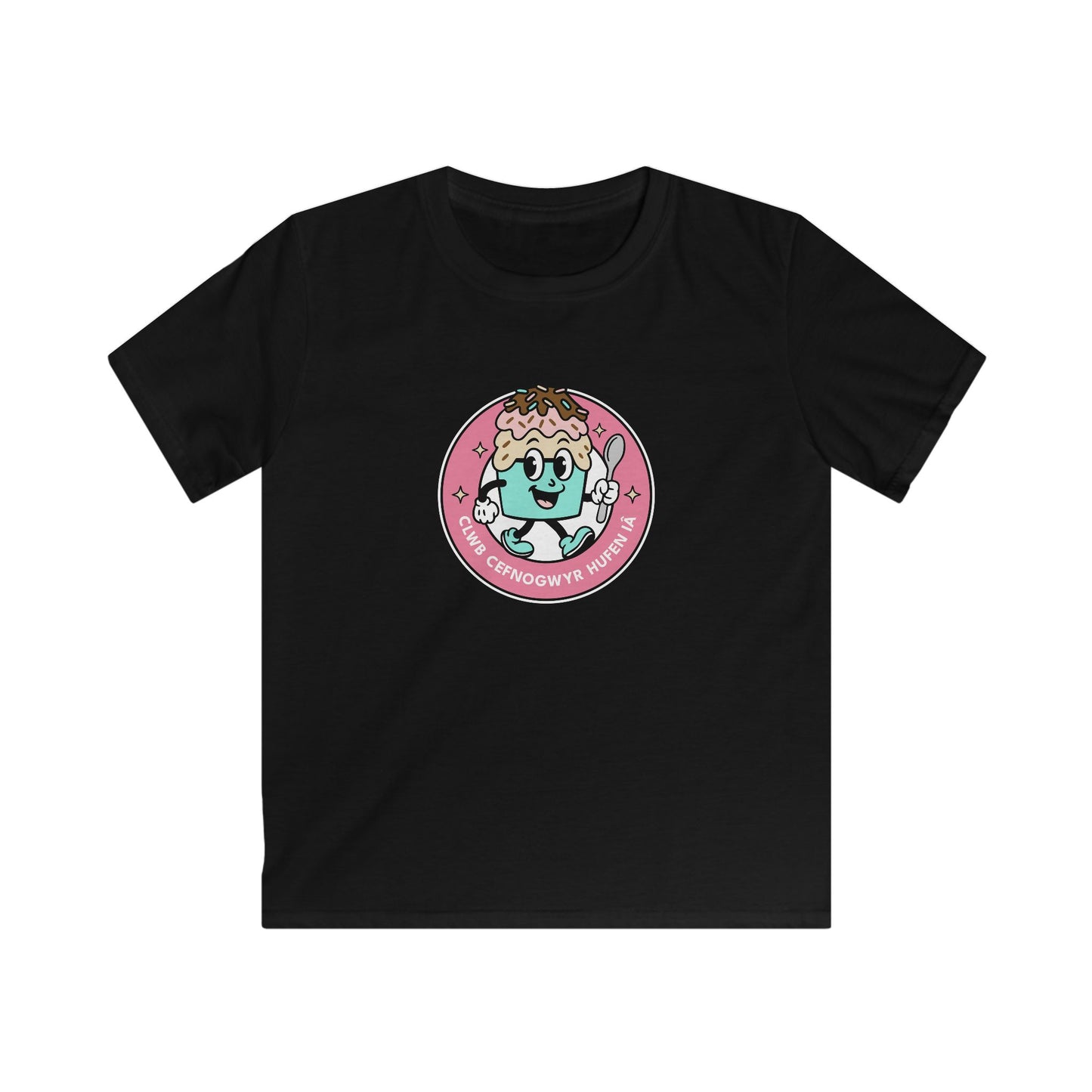 Ice Cream Supporters Club - Kids Welsh Language T-Shirt - "Clwb Cefnogwyr Hufen iâ"