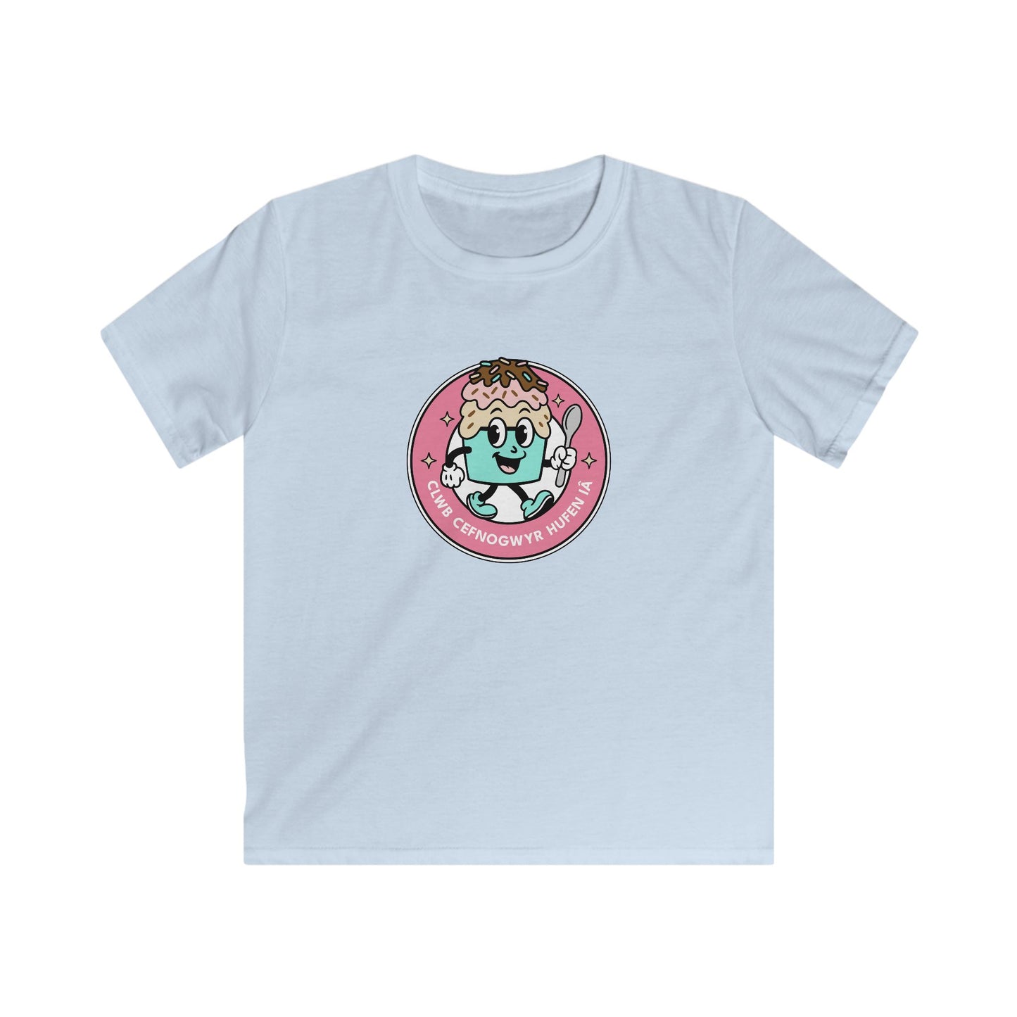 Ice Cream Supporters Club - Kids Welsh Language T-Shirt - "Clwb Cefnogwyr Hufen iâ"