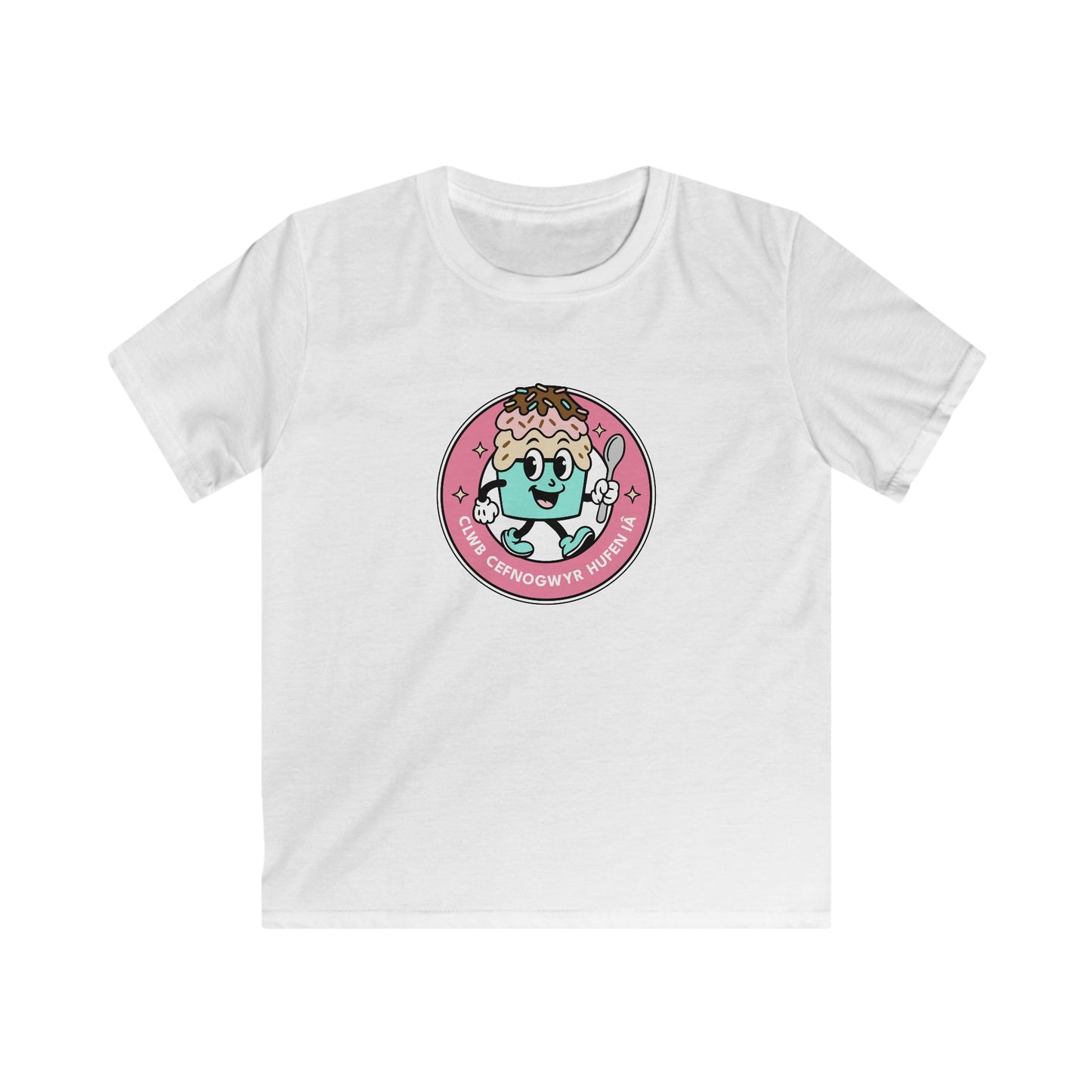 Ice Cream Supporters Club - Kids Welsh Language T-Shirt - "Clwb Cefnogwyr Hufen iâ"
