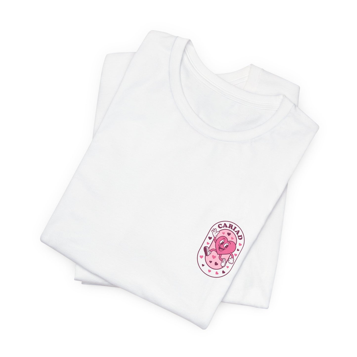 Cariad Graphic T-Shirt (Unisex) - Retro Heart Design