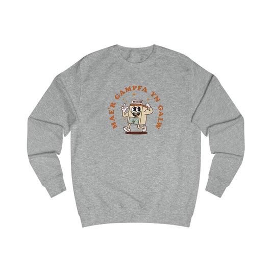'Mae'r Gampfa Yn Galw' - Vintage Unisex Gym Sweatshirt