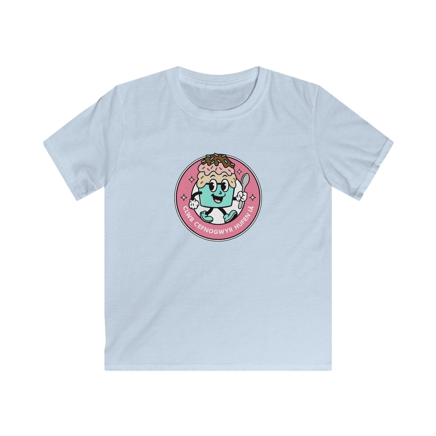 Ice Cream Supporters Club - Kids Welsh Language T-Shirt - "Clwb Cefnogwyr Hufen iâ"