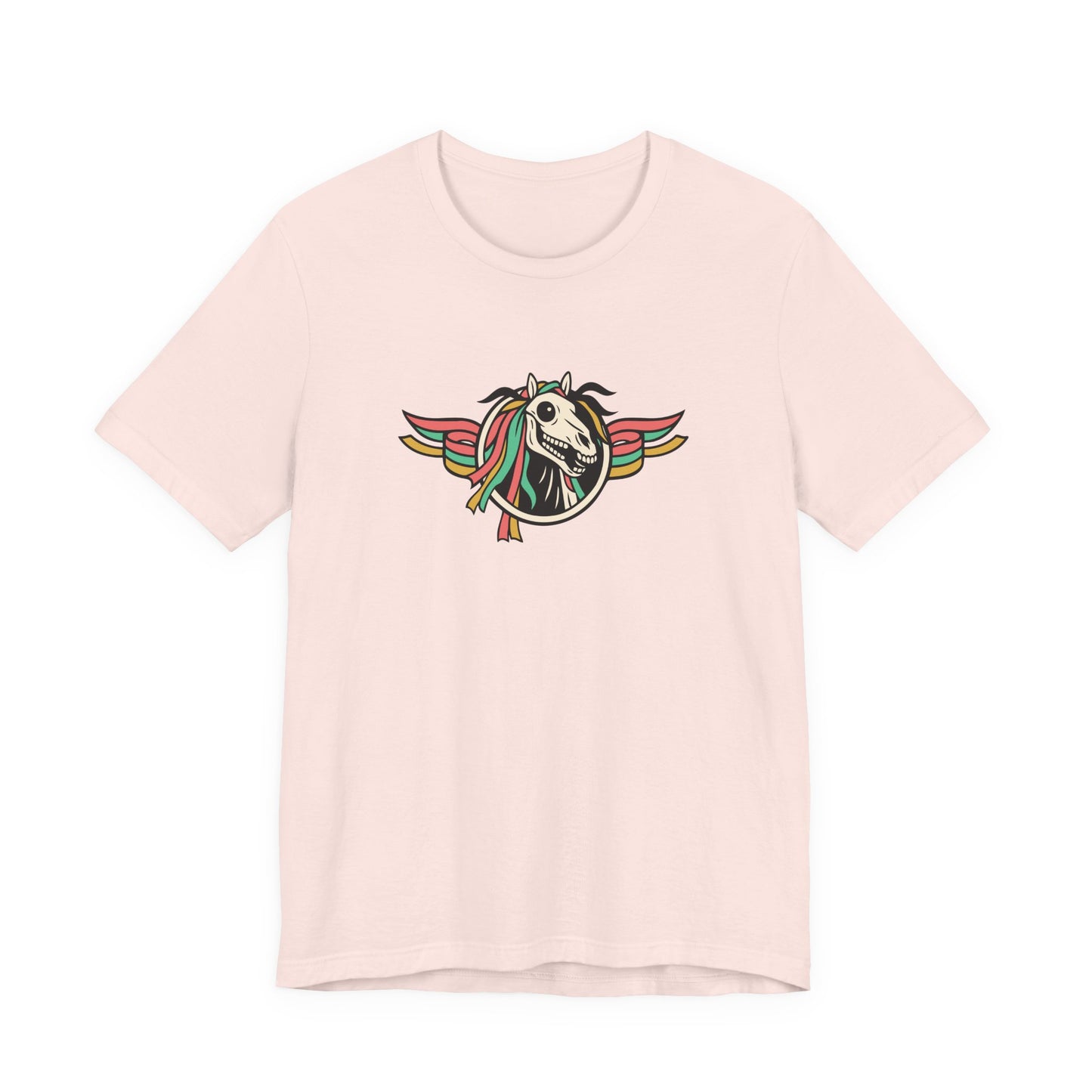 Mari Lwyd Unisex T-Shirt - Winged Horse Skull Graphic Tee