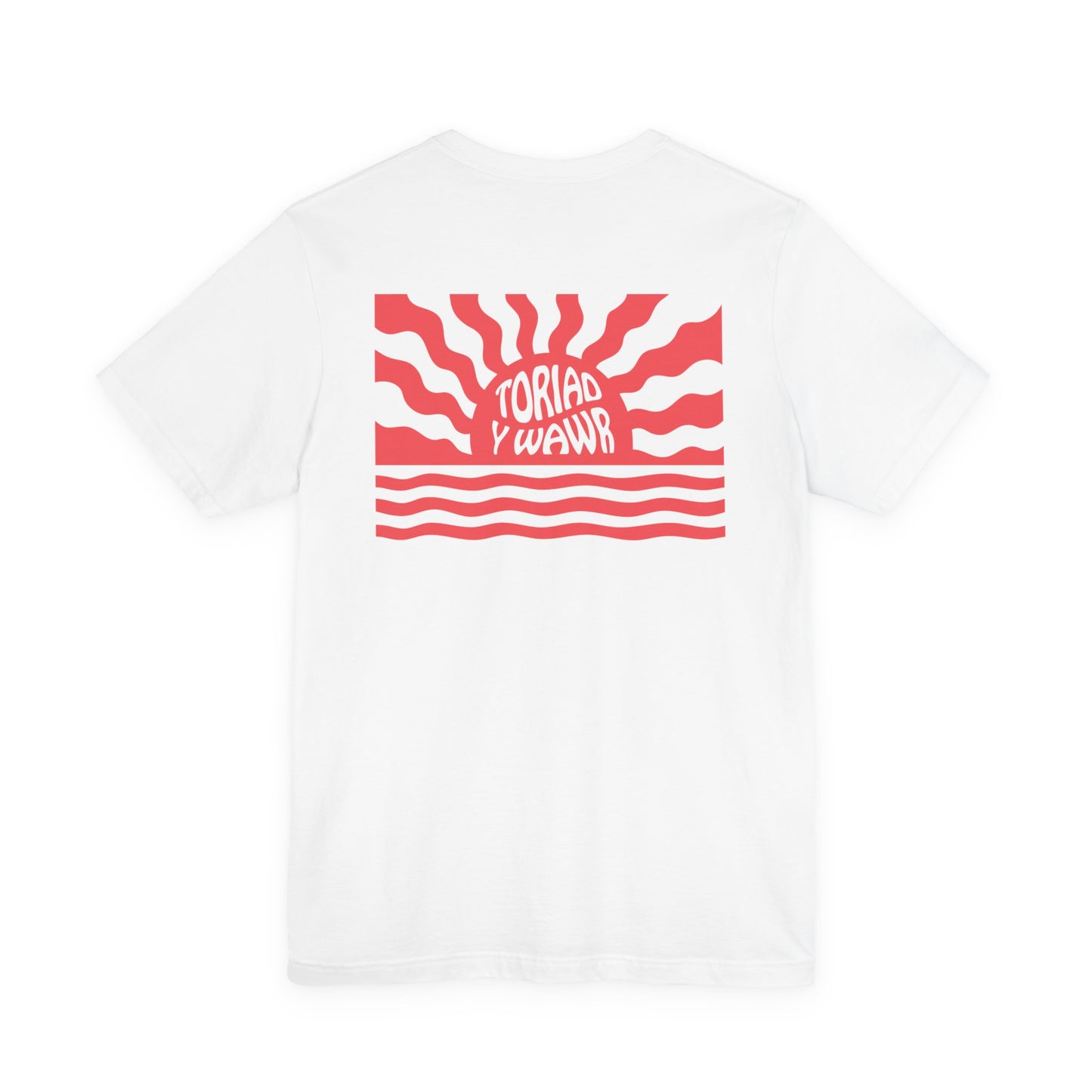 Sunrise Waves Unisex T‑Shirt - 'Toriad Y Wawr' (Double Sided)