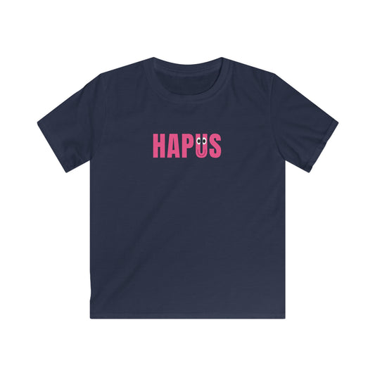 "HAPUS" T-Shirt - Happy Pink Smiley Letter Kids Tee