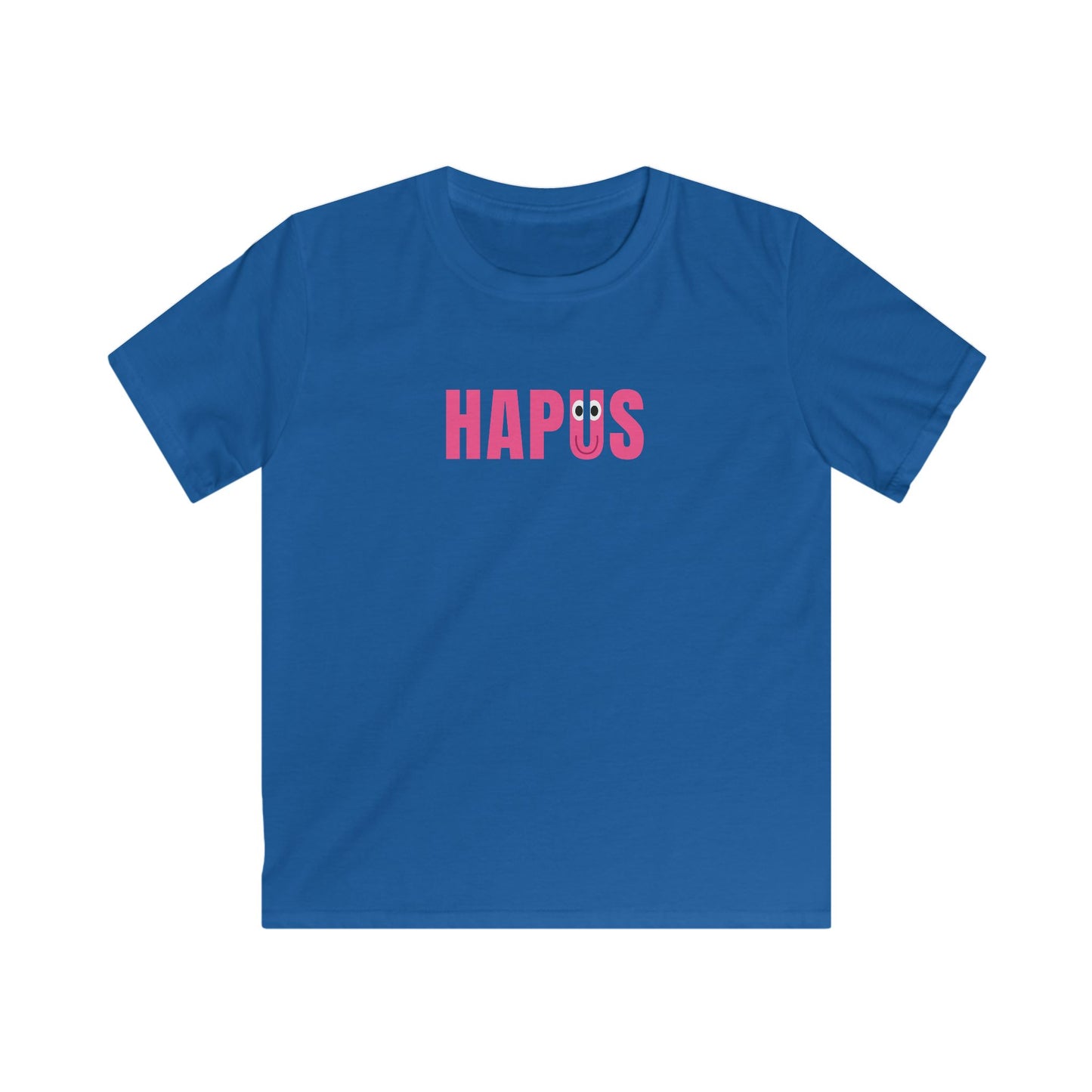 "HAPUS" T-Shirt - Happy Pink Smiley Letter Kids Tee