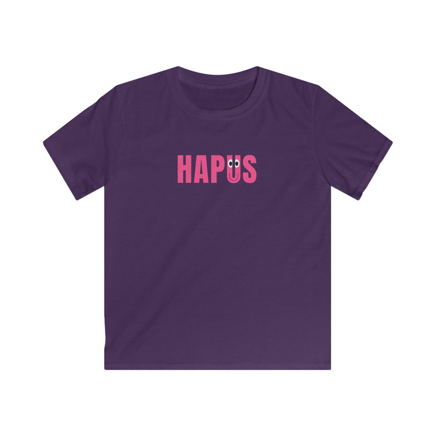 "HAPUS" T-Shirt - Happy Pink Smiley Letter Kids Tee