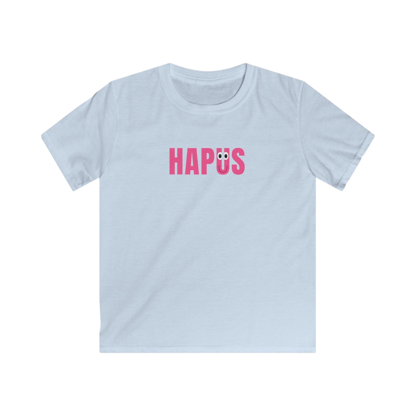 "HAPUS" T-Shirt - Happy Pink Smiley Letter Kids Tee