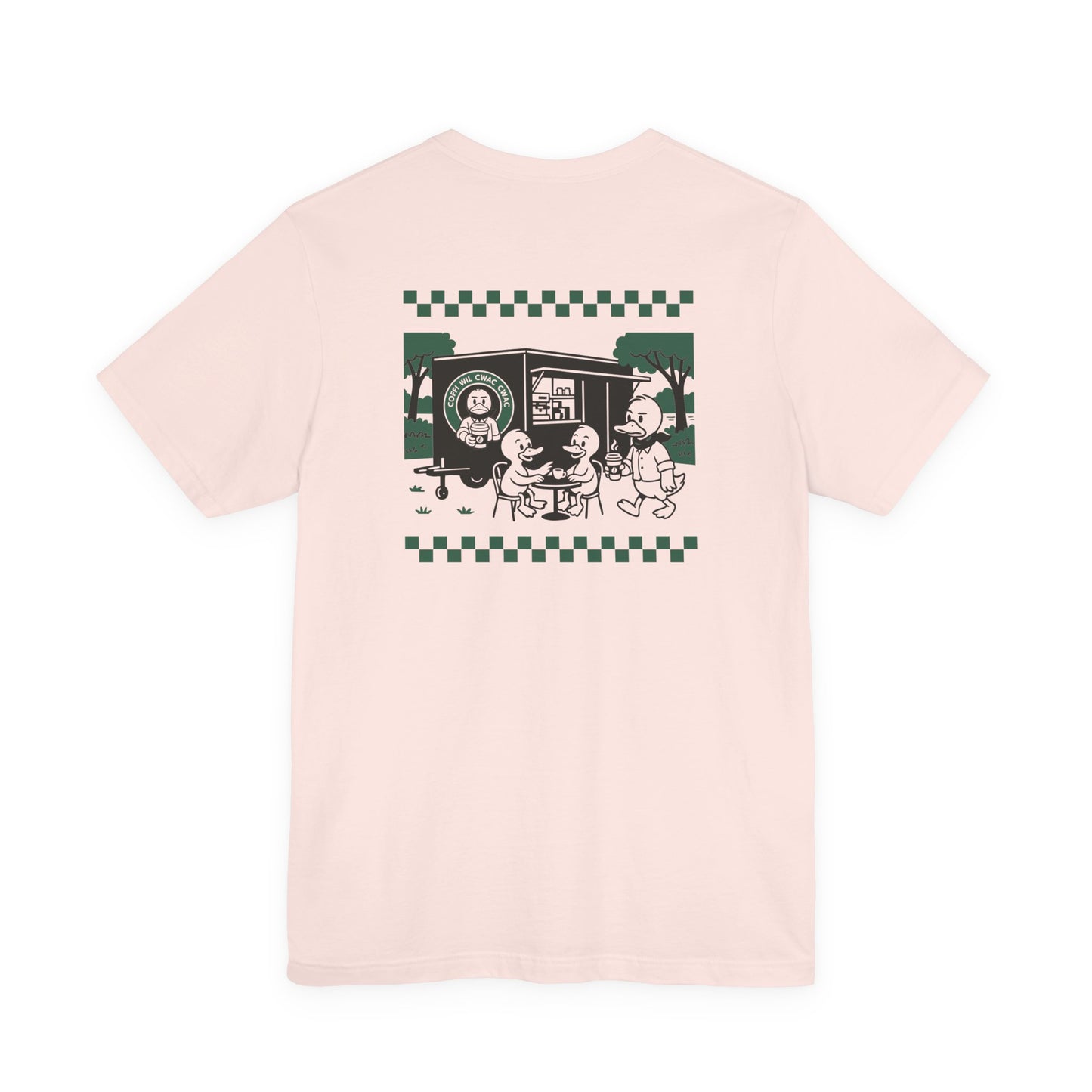 Wil Cwac Cwac Coffee Unisex T-shirt - Retro Cafe T-Shirt (Double Sided)