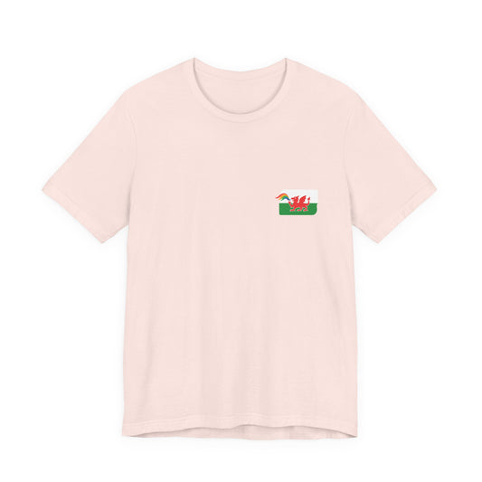Welsh Dragon Rainbow Tee (Unisex) - Yma o Hyd Graphic T-Shirt (Double sided)
