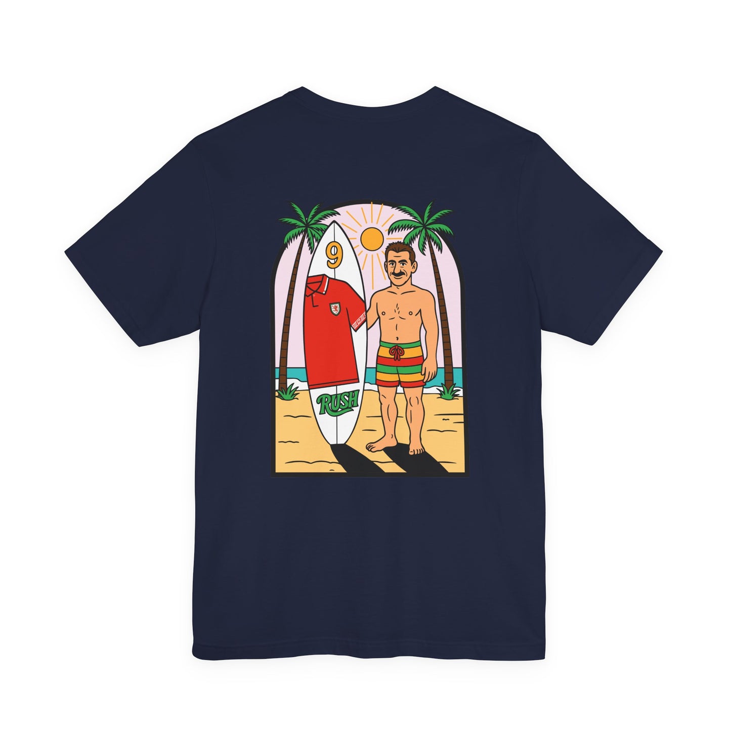 Ian Rush Surf T-Shirt (Unisex) - Wales 90s Kit Football Shirt (Double Sided)