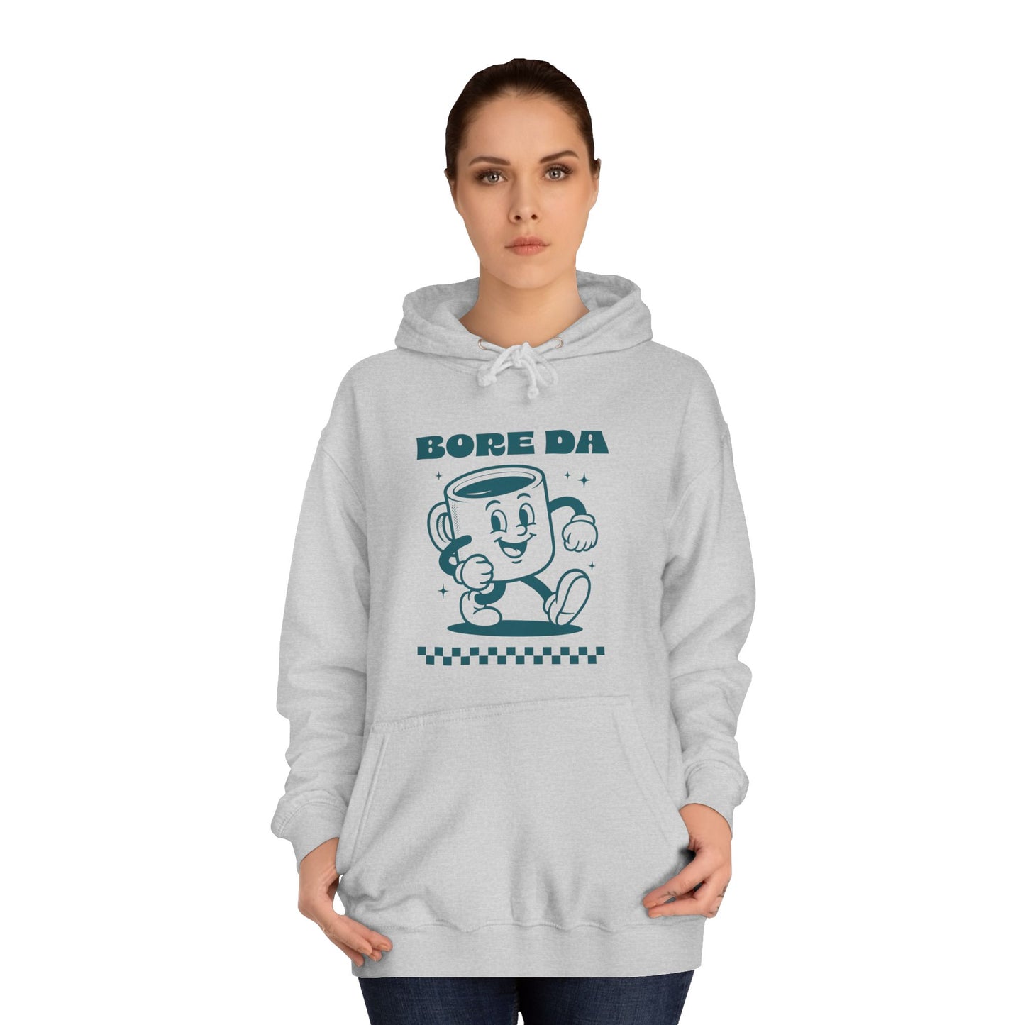 Vintage Coffee Mug Unisex Hoodie - 'Bore Da' Welsh Text
