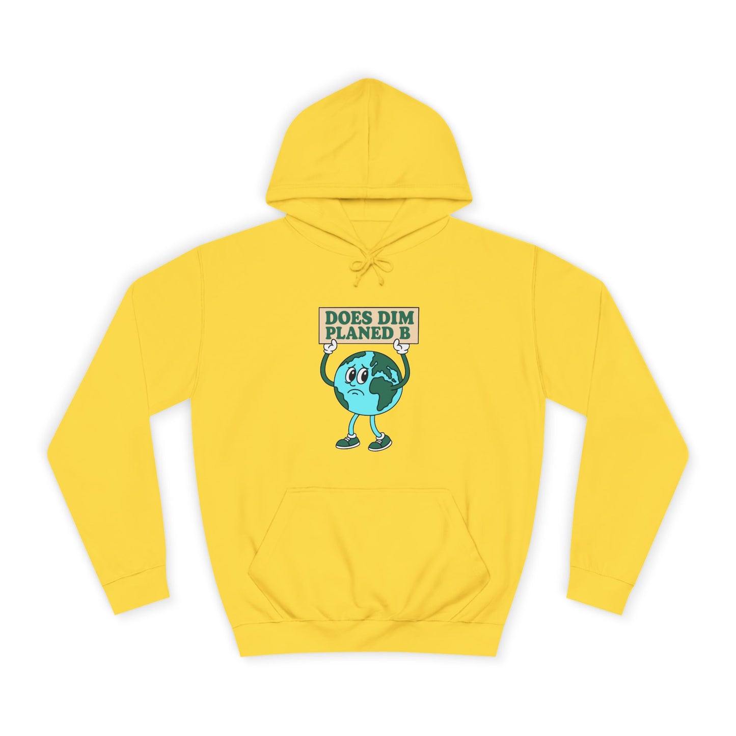 Retro Planet Earth Cartoon Hoodie — "Does Dim Planed B"