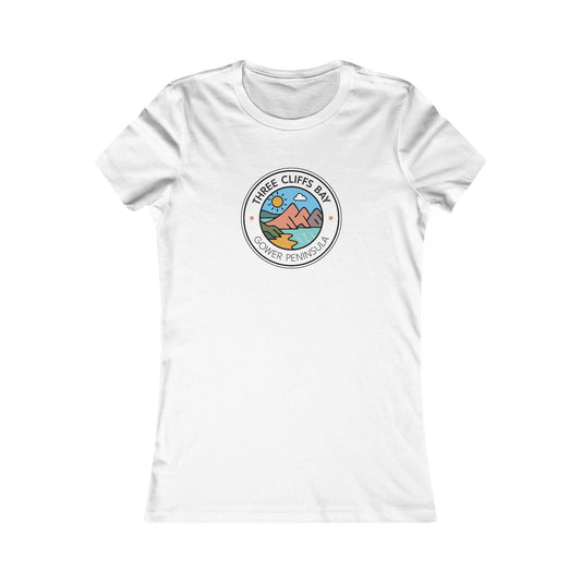 Three Cliffs Bay Women's Graphic Tee - Coastal Sunset Beach Design