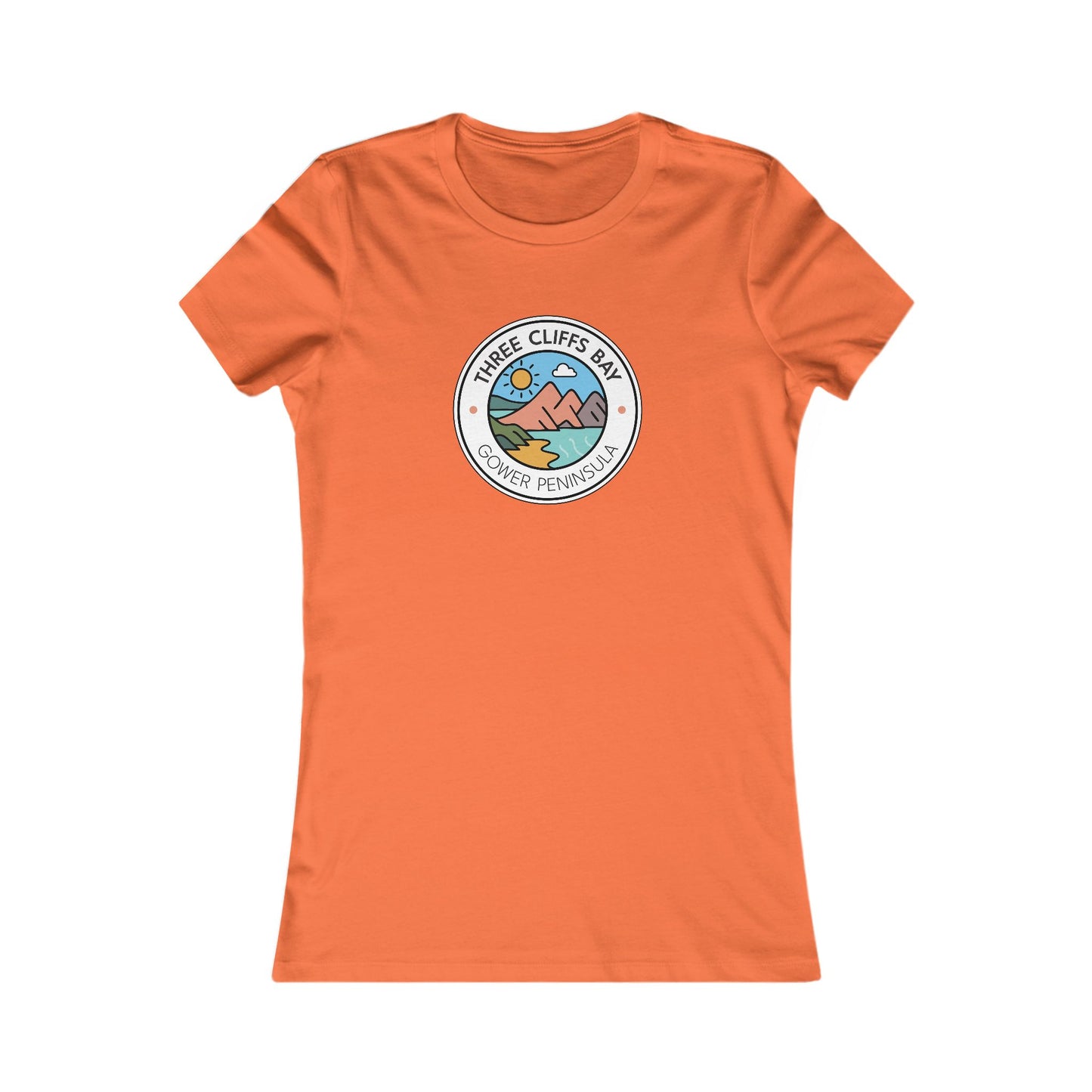 Three Cliffs Bay Women's Graphic Tee - Coastal Sunset Beach Design